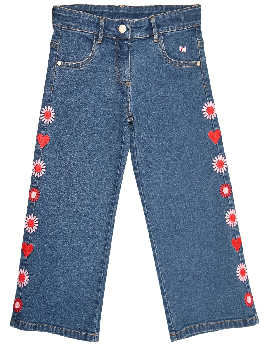 Jeans regular margott lavado deslavado para niña