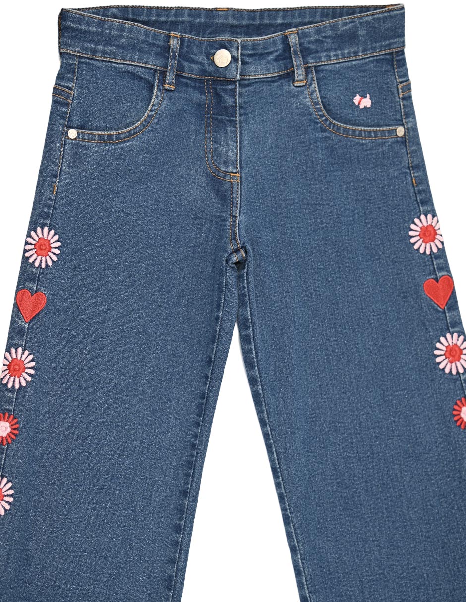 Jeans regular margott lavado deslavado para niña 2