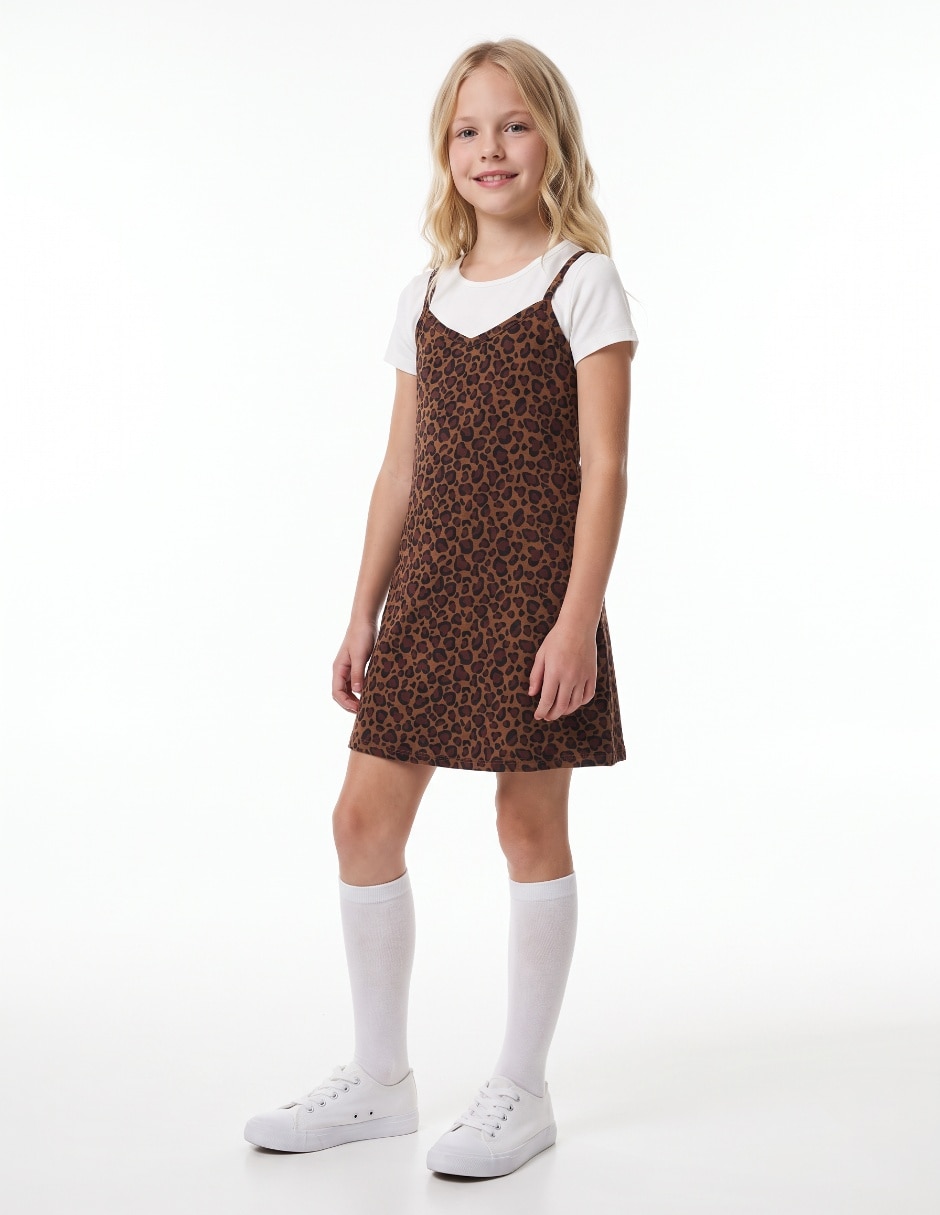 Vestido casual manga regular para niña 3