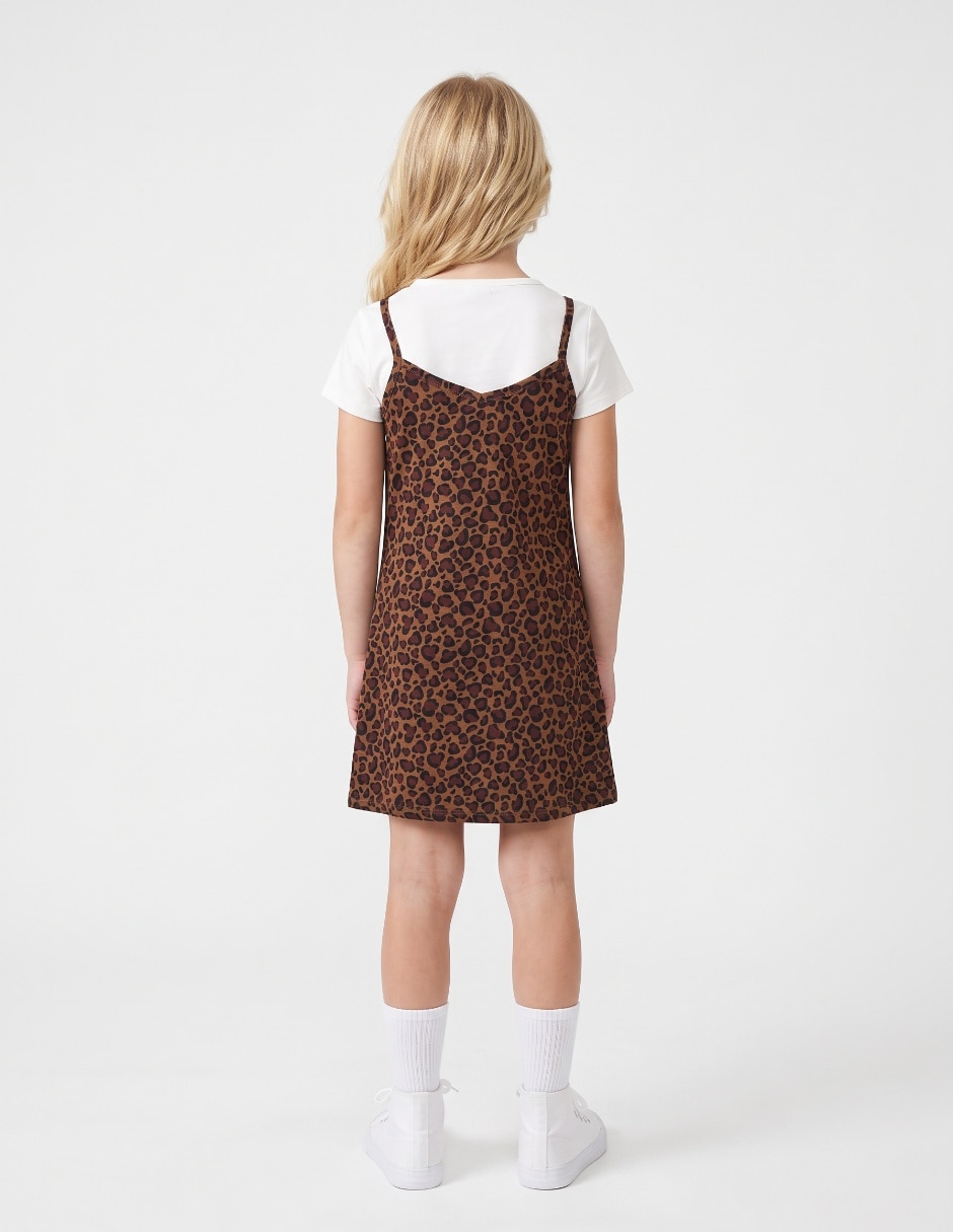 Vestido casual manga regular para niña 4