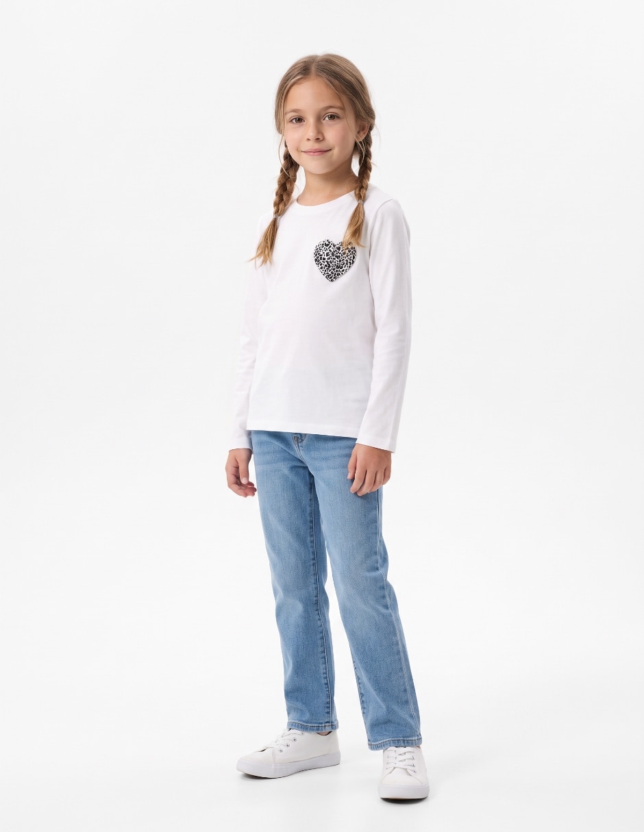 Playera manga larga para niña