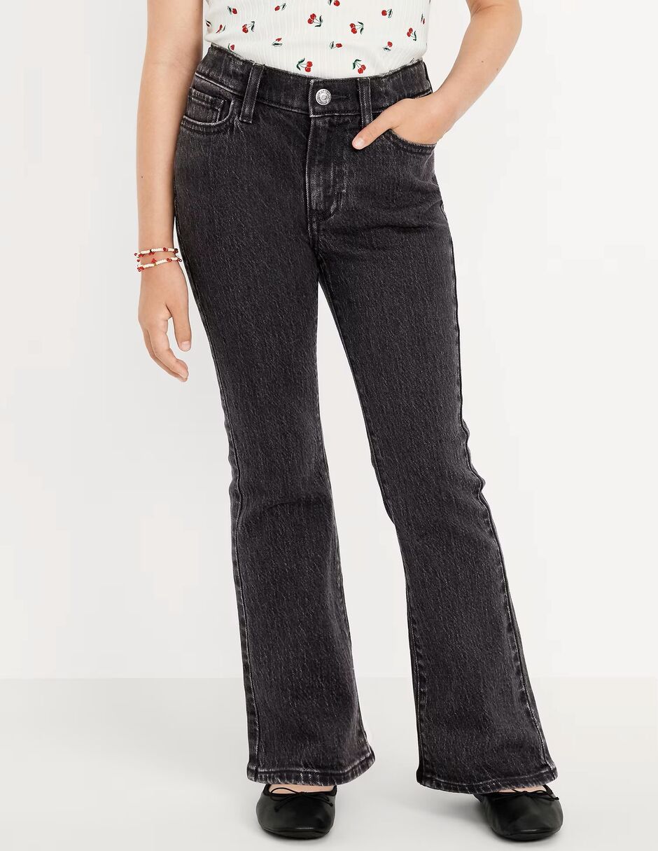 Jeans flare lavado obscuro para niña Jeans flare lavado obscuro para niña