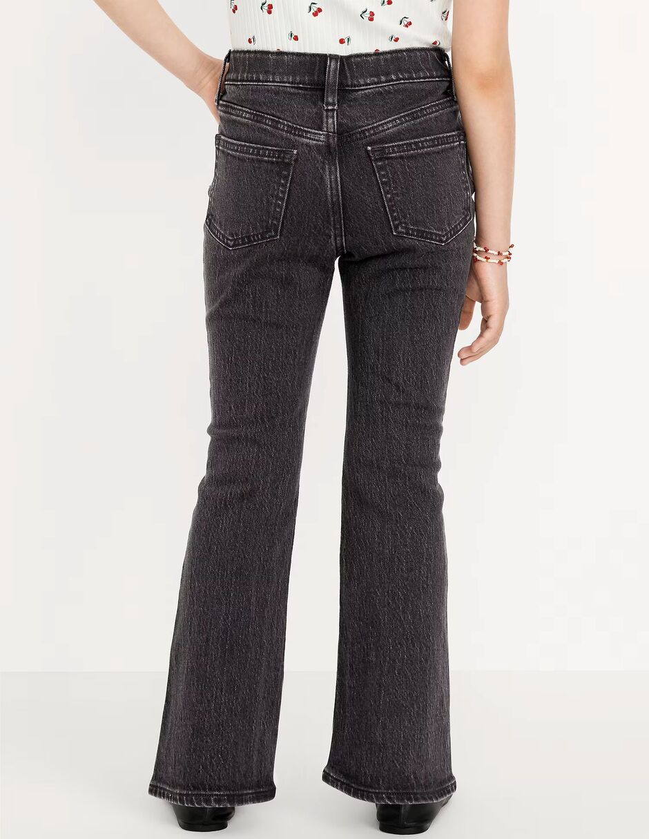 Jeans flare lavado obscuro para niña 4