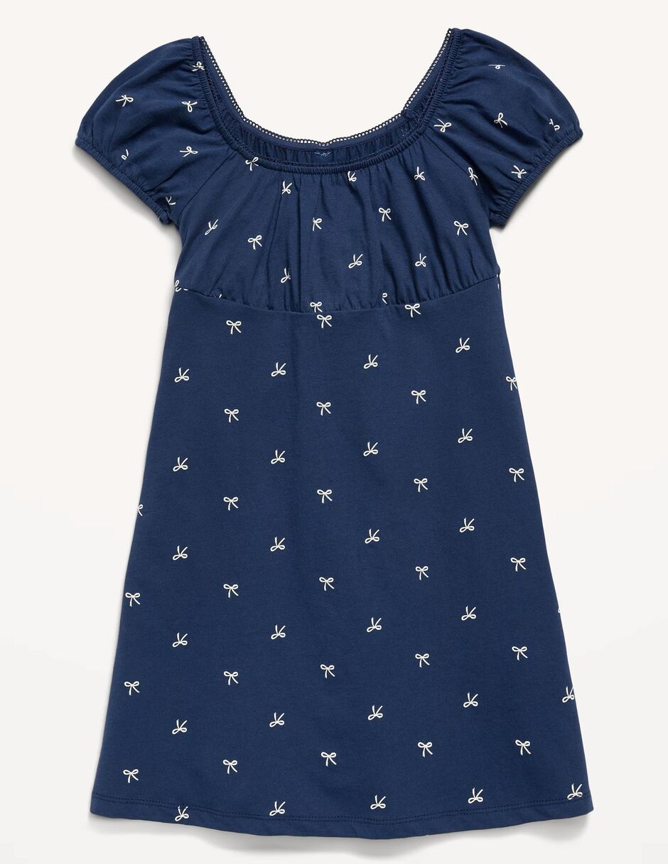 Vestido casual manga ranglán para niña