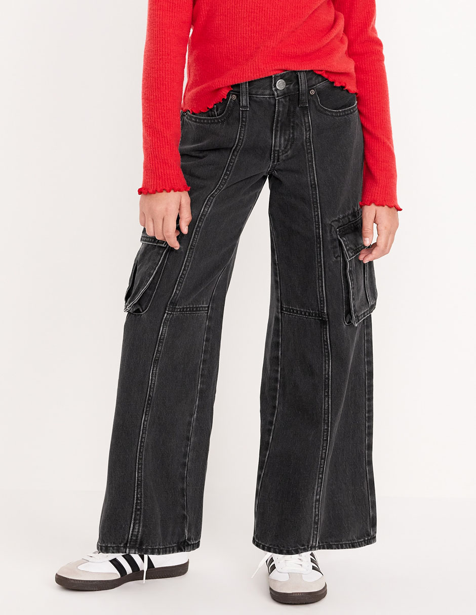 Jeans baggy lavado obscuro para niña Jeans baggy lavado obscuro para niña