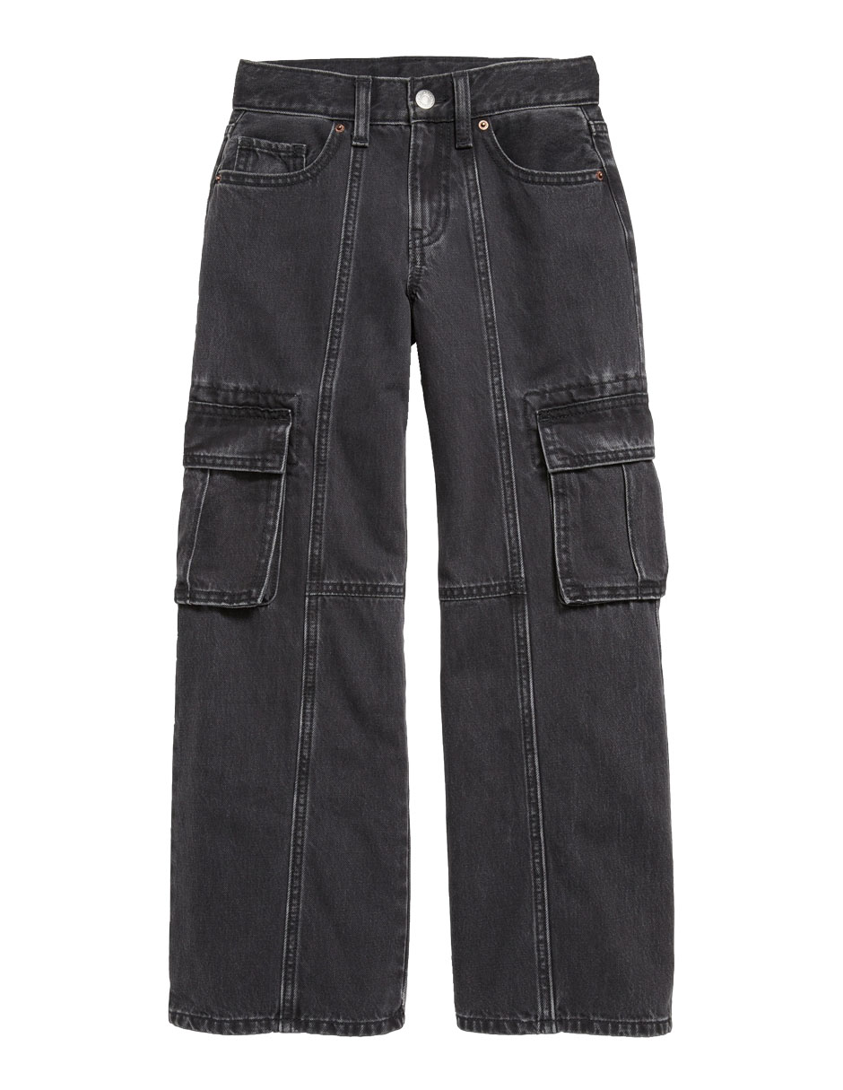Jeans baggy lavado obscuro para niña 2
