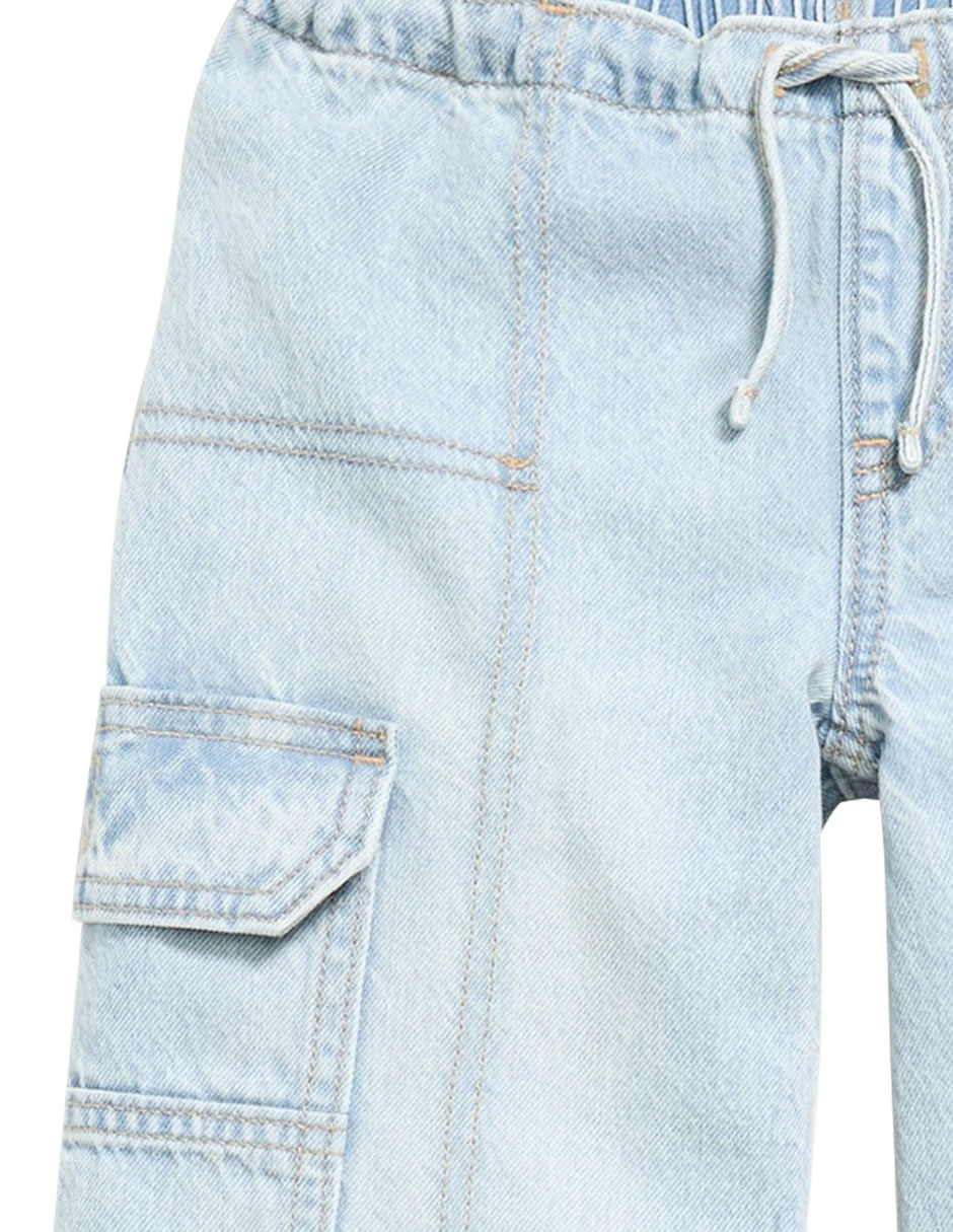 Jeans regular lavado claro para niña