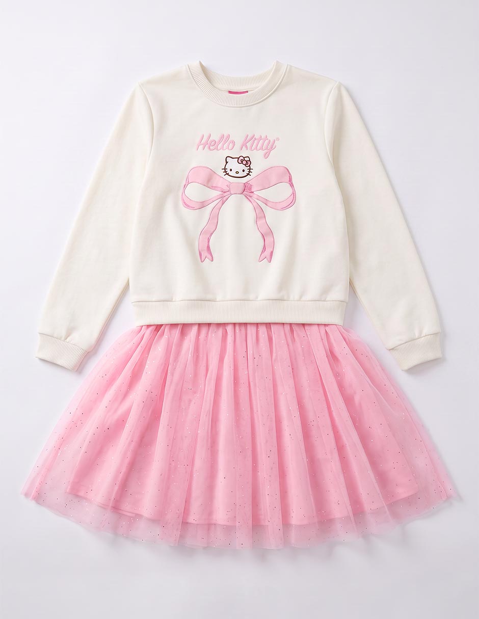 Vestido manga larga para niña