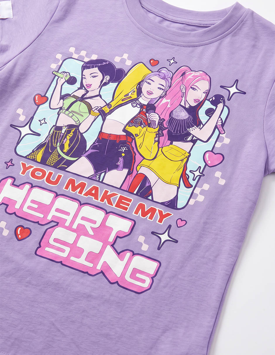 Playera kpop manga corta para niña 4