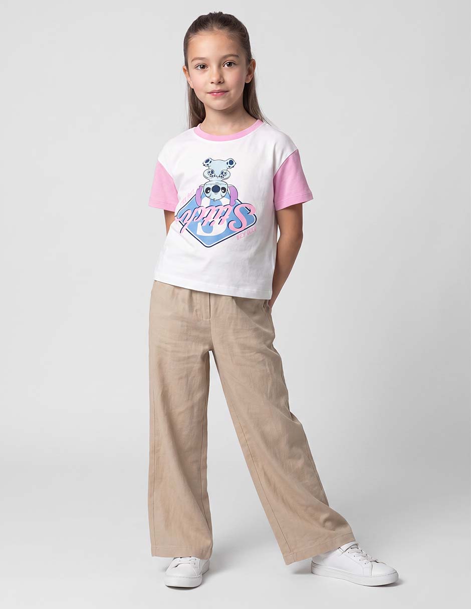 Playera stitch manga corta para niña Playera stitch manga corta para niña
