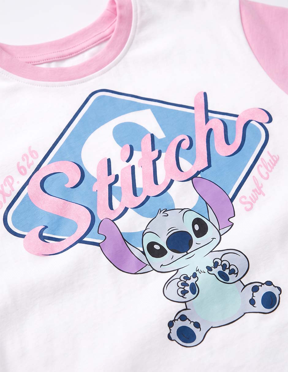 Playera stitch manga corta para niña 4