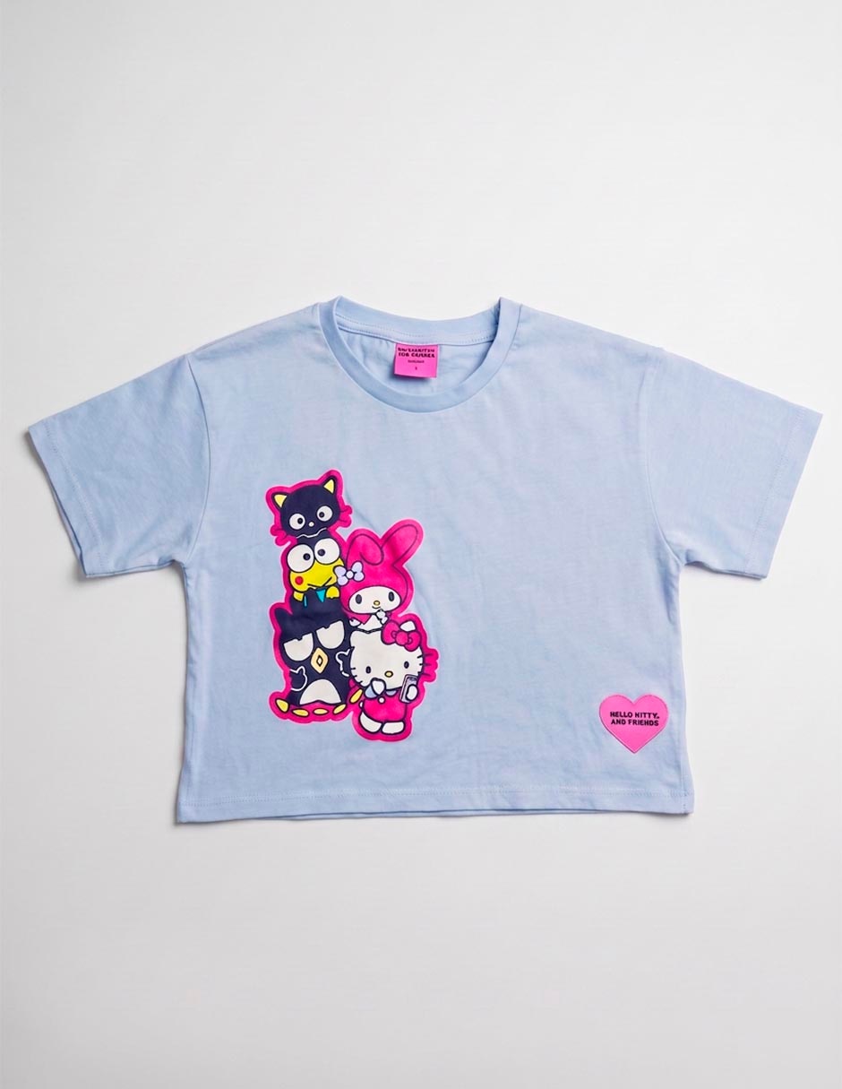 Playera hello kitty and friends manga corta para niña 4