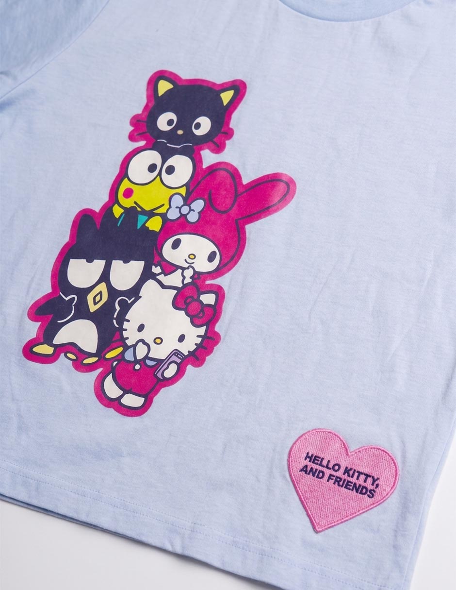Playera hello kitty and friends manga corta para niña 2