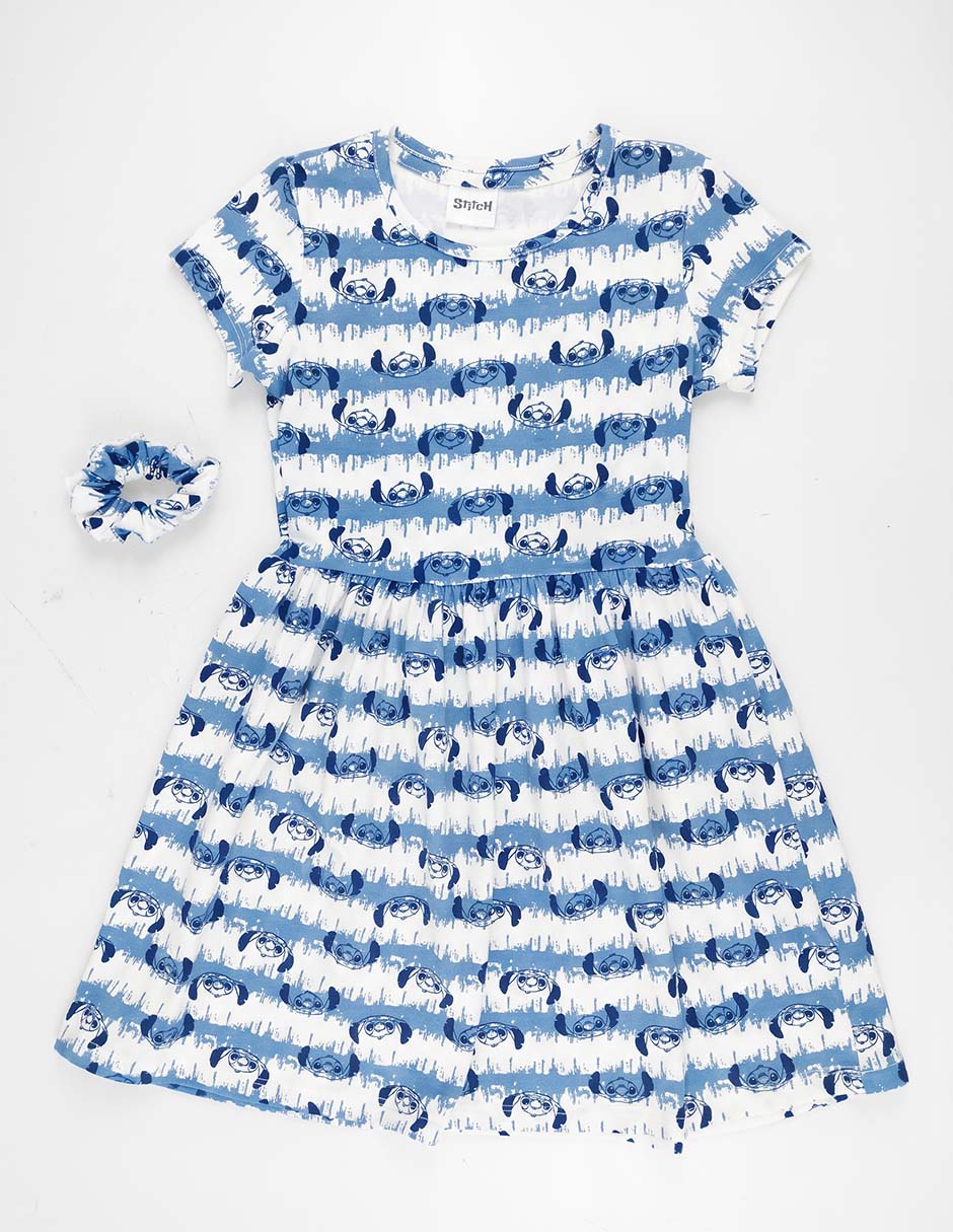 Vestido casual stitch manga corta para niña 4