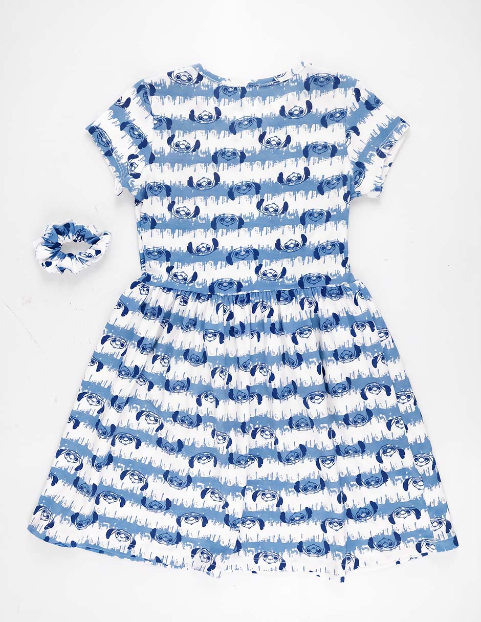 Vestido casual stitch manga corta para niña 3