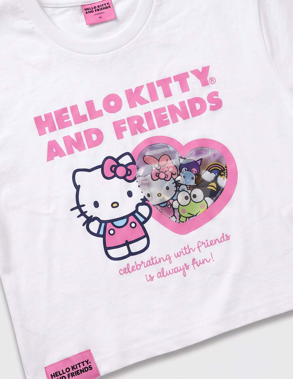 Playera Hello Kitty and friends manga corta para niña 5