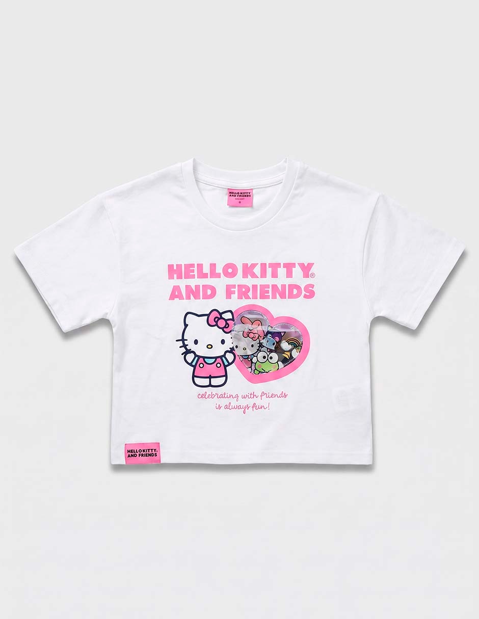 Playera Hello Kitty and friends manga corta para niña 3