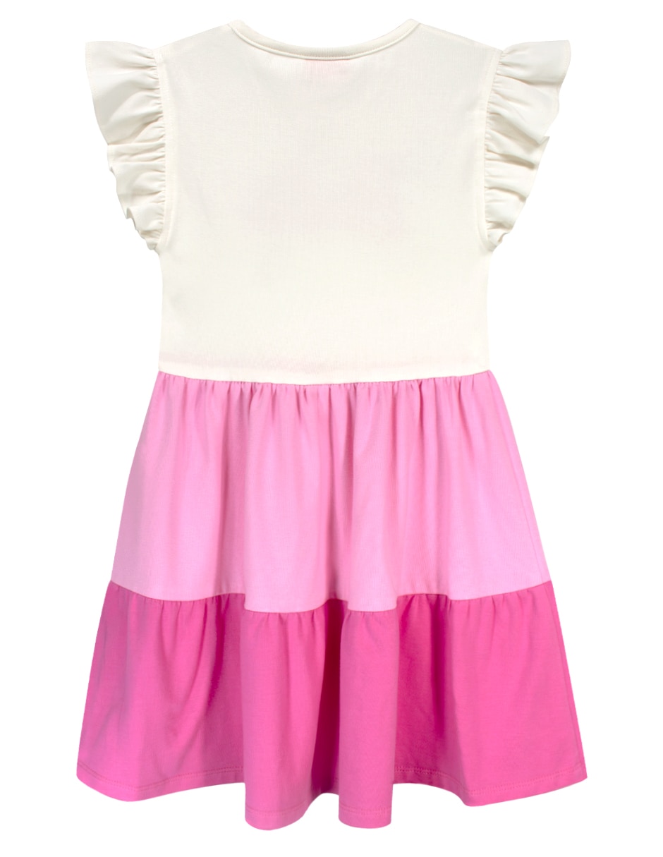 Vestido casual manga volantes para niña 2