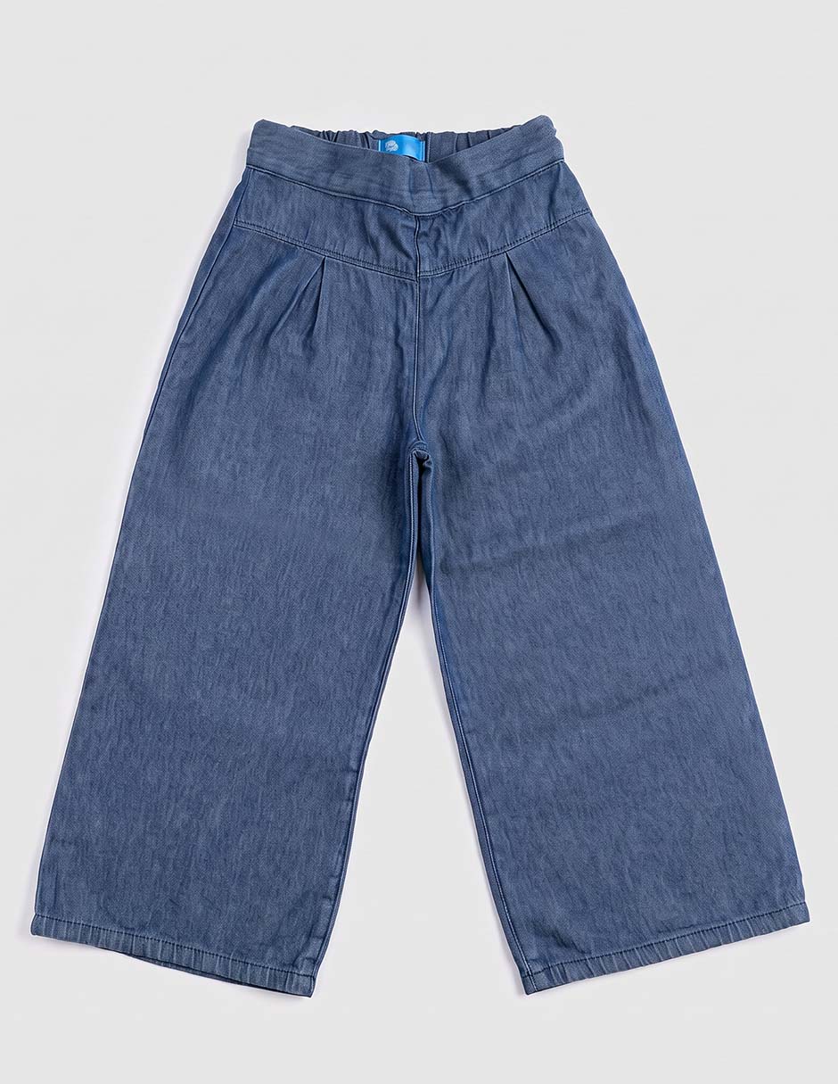 Jeans wide leg lavado denim para niña Jeans wide leg lavado denim para niña