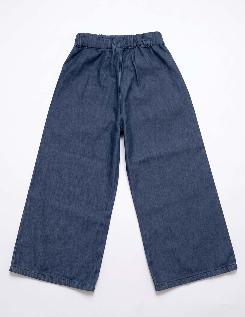 Jeans wide leg lavado denim para niña 5