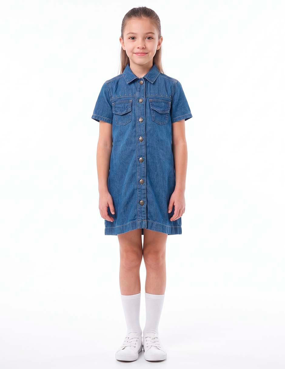 Vestido manga corta para niña 2