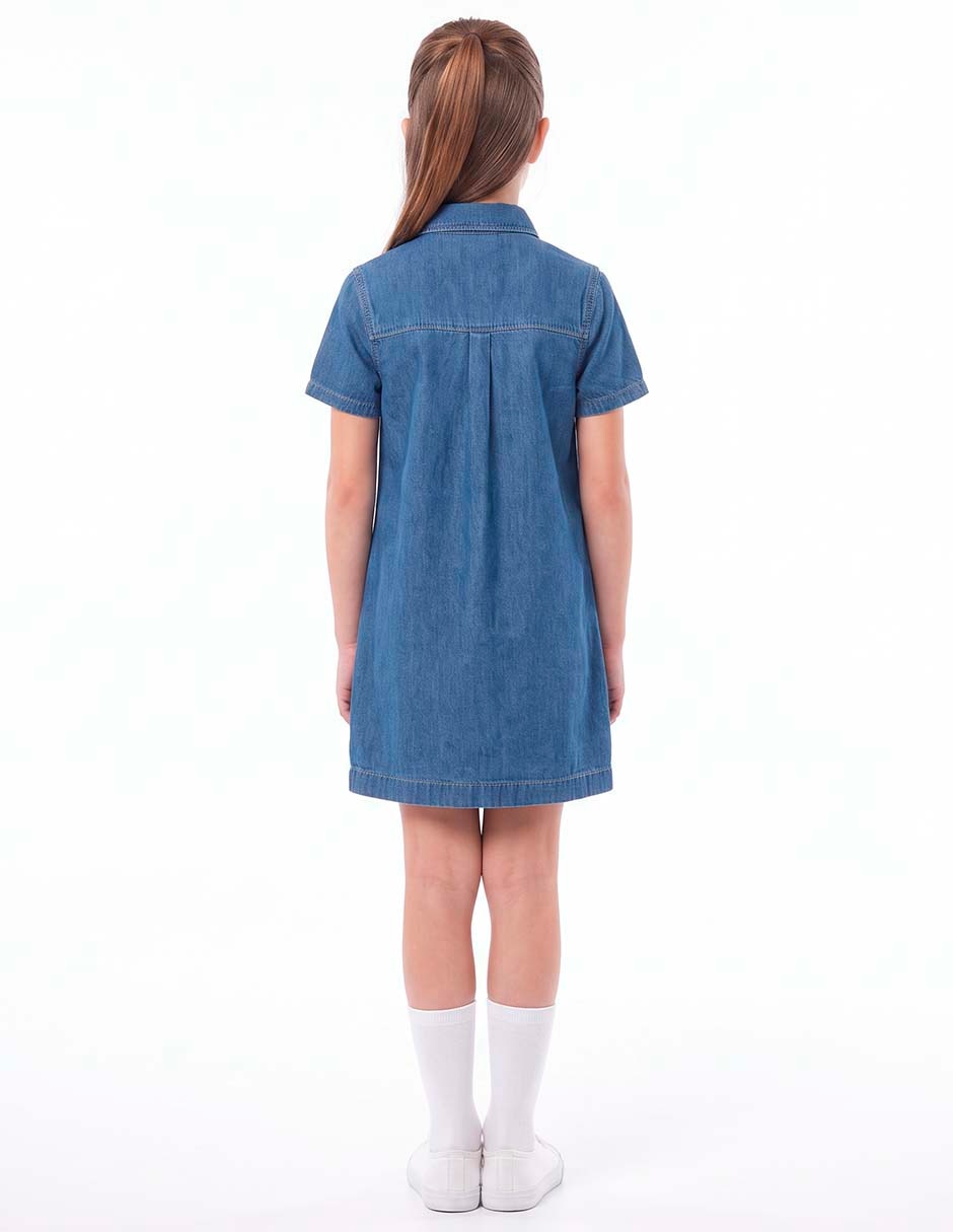 Vestido manga corta para niña 6