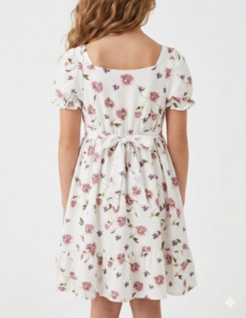 Vestido formal manga globo para infantil niña 2