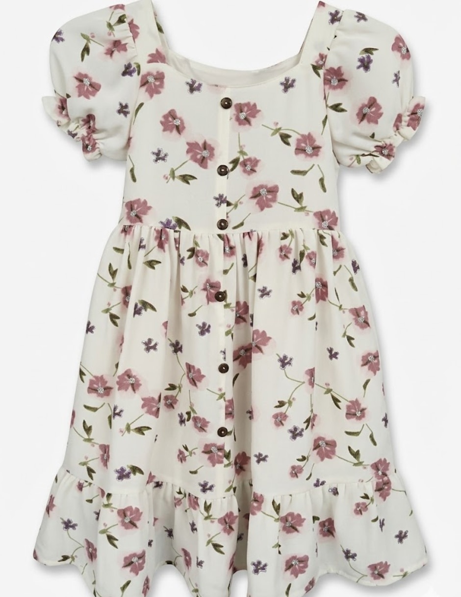 Vestido formal manga globo para infantil niña 3