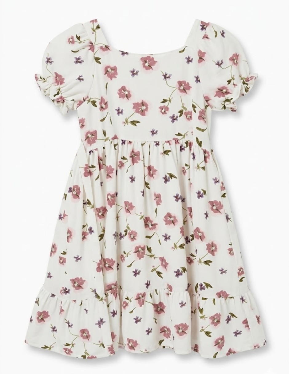 Vestido formal manga globo para infantil niña 5