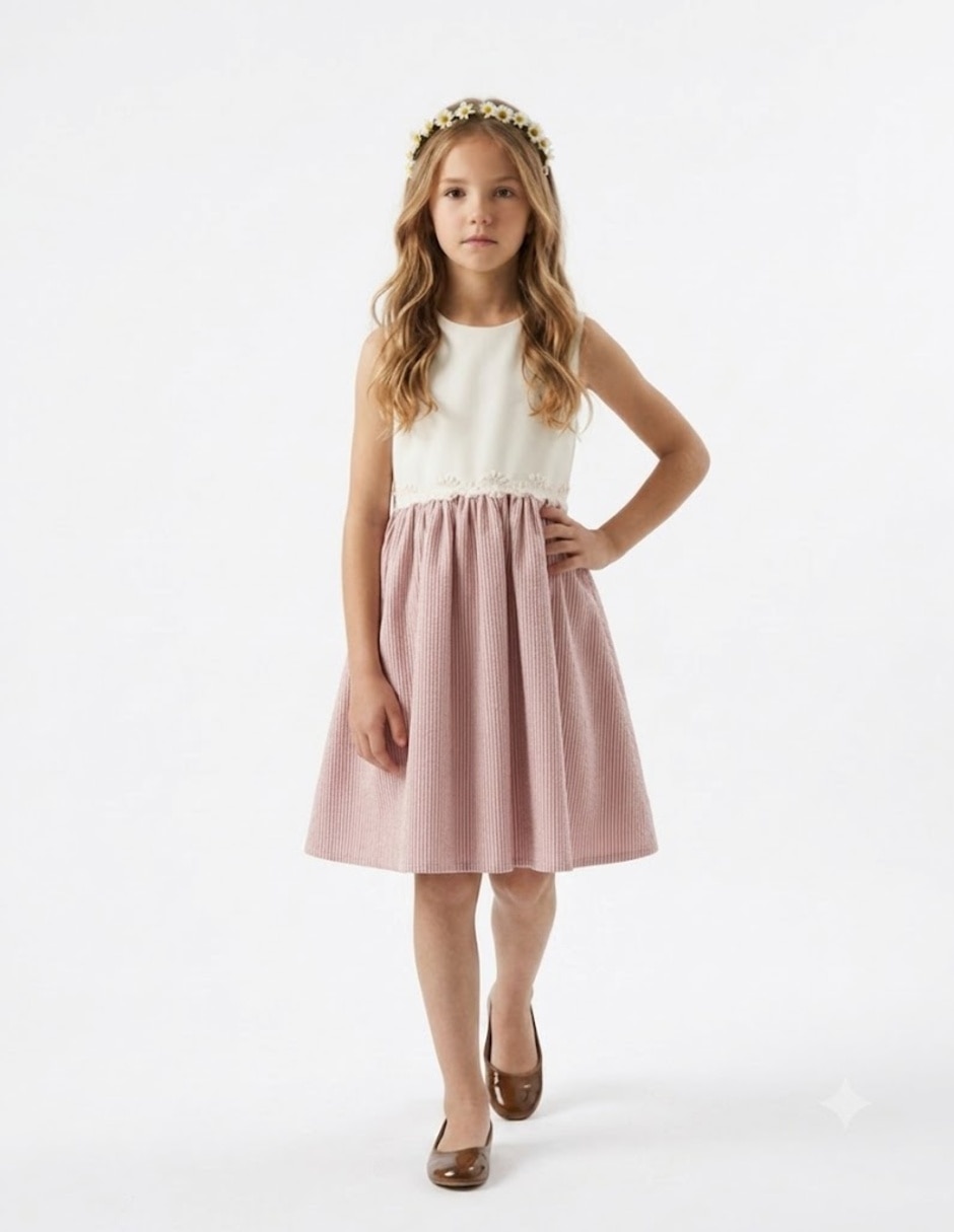 Vestido formal sin manga para infantil niña Vestido formal sin manga para infantil niña