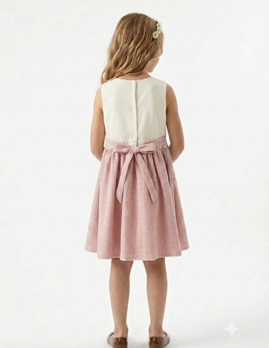 Vestido formal sin manga para infantil niña 2