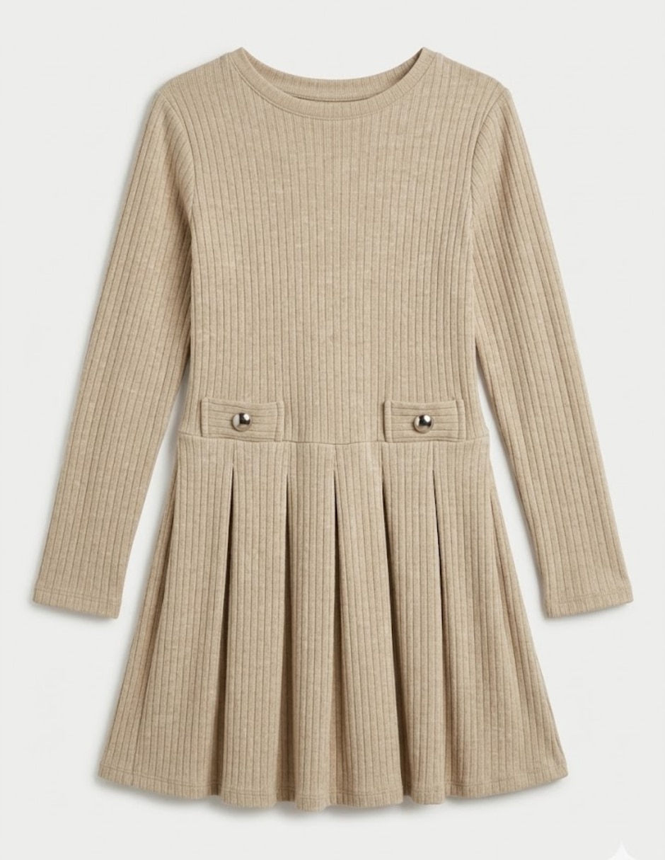 Vestido formal manga larga para infantil niña 3
