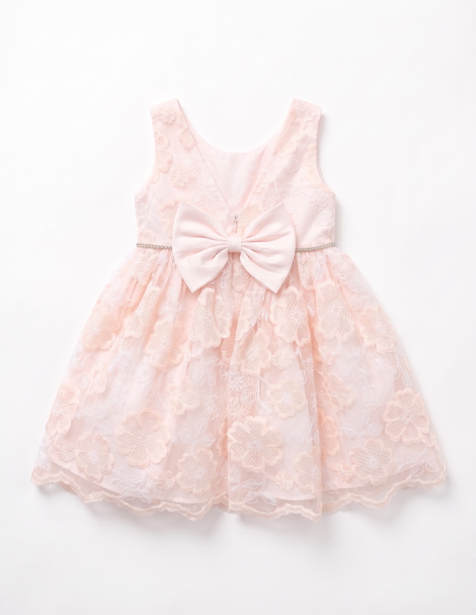 Vestido formal manga corta para niña 4