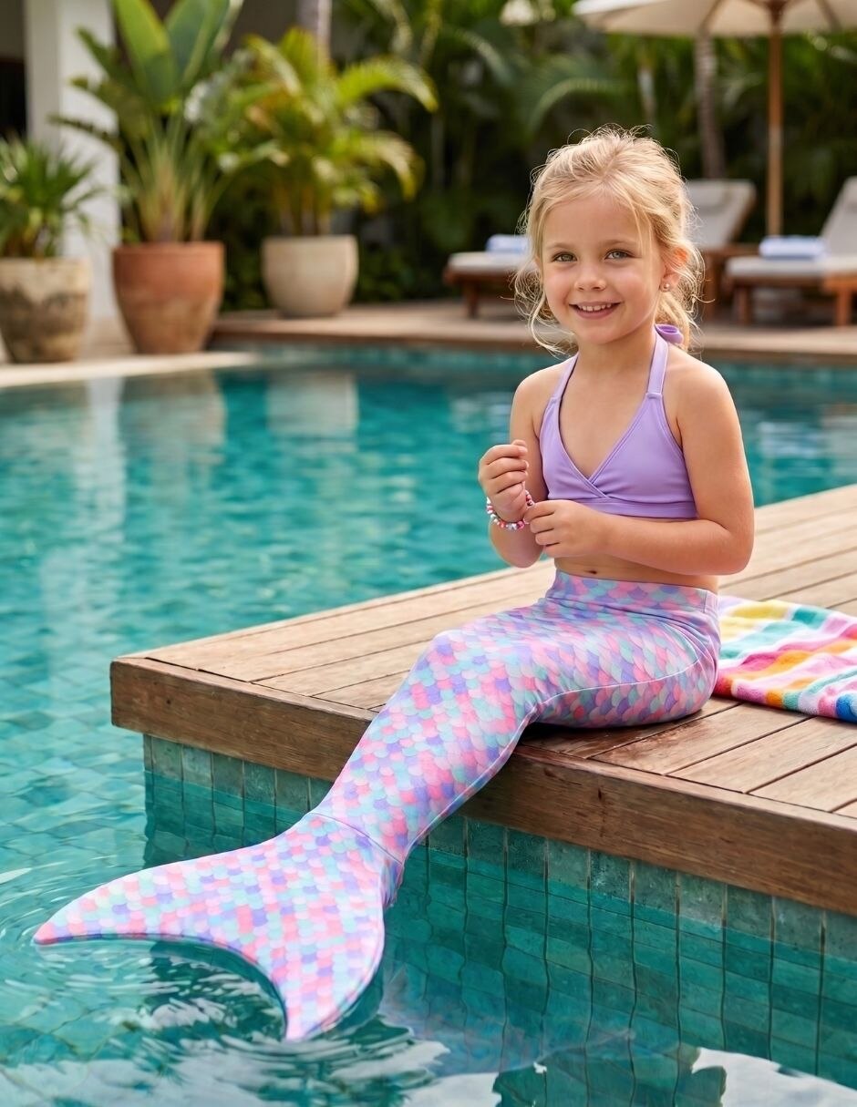Cola de sirena para nadar Funny Unicorn Sirena para niña 6