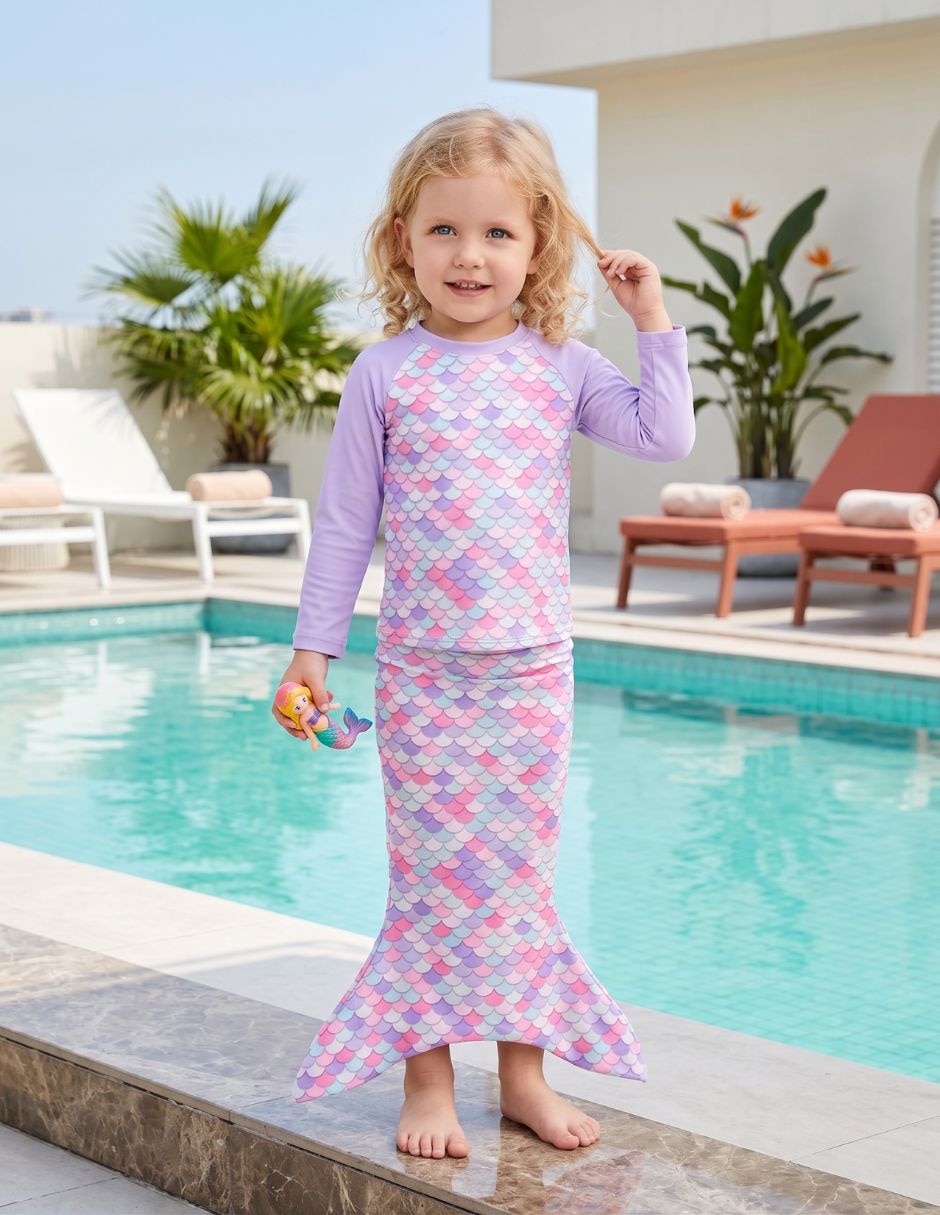 Traje de baño completo Funny Unicorn Sirena para bebé 4