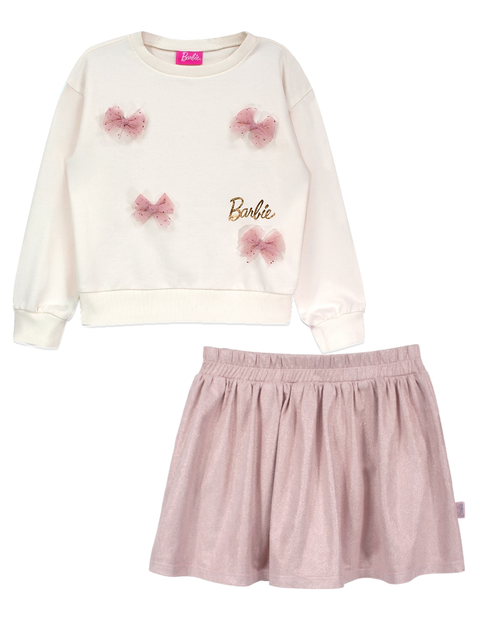 Conjunto casual perla de algodón poliéster y elastano para infantil niña