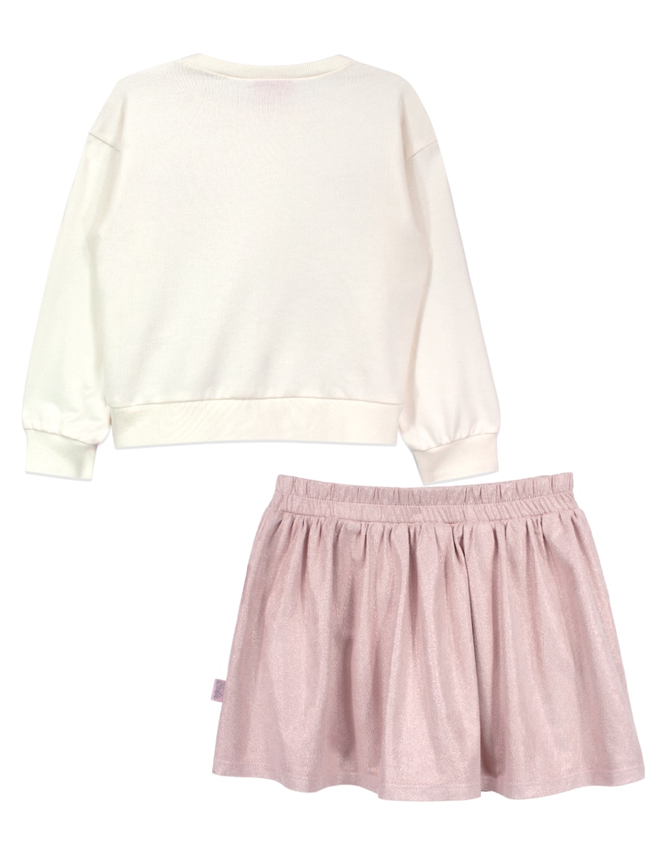 Conjunto casual perla de algodón poliéster y elastano para infantil niña 2