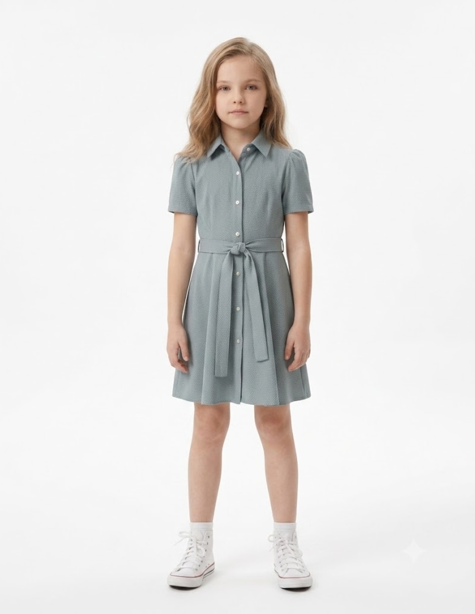Vestido formal manga con puño para infantil niña Vestido formal manga con puño para infantil niña