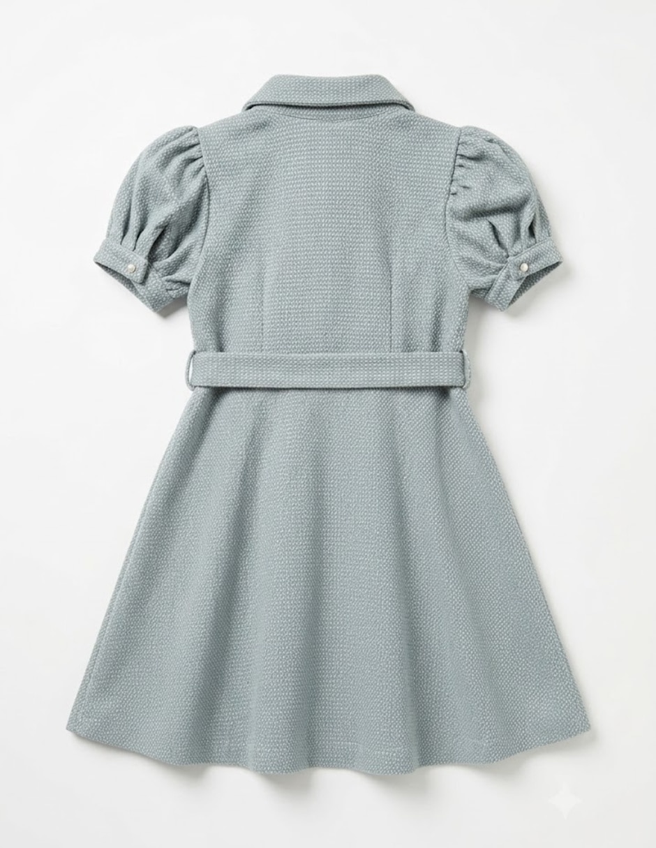 Vestido formal manga con puño para infantil niña 2