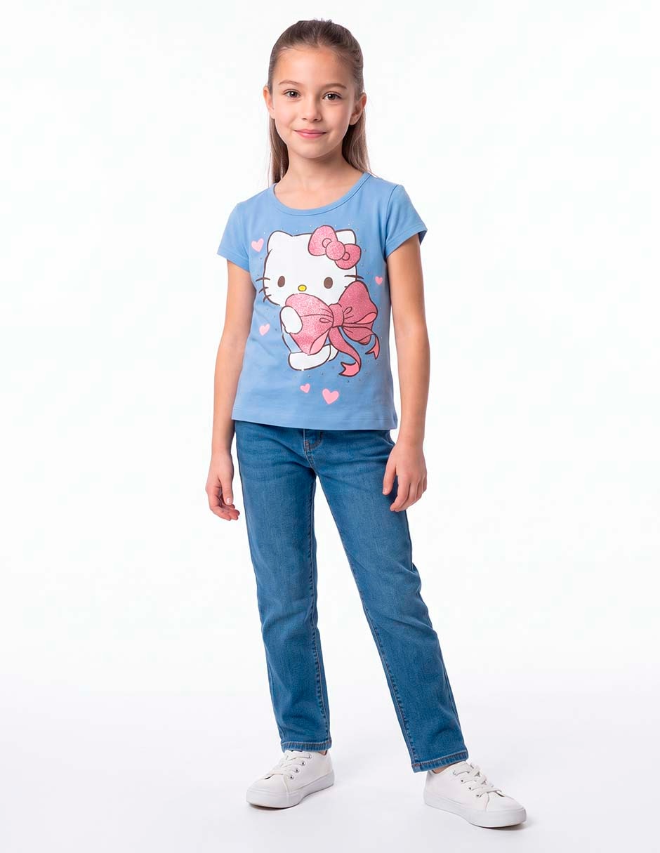 Playera Hello Kitty manga corta para niña Playera Hello Kitty manga corta para niña