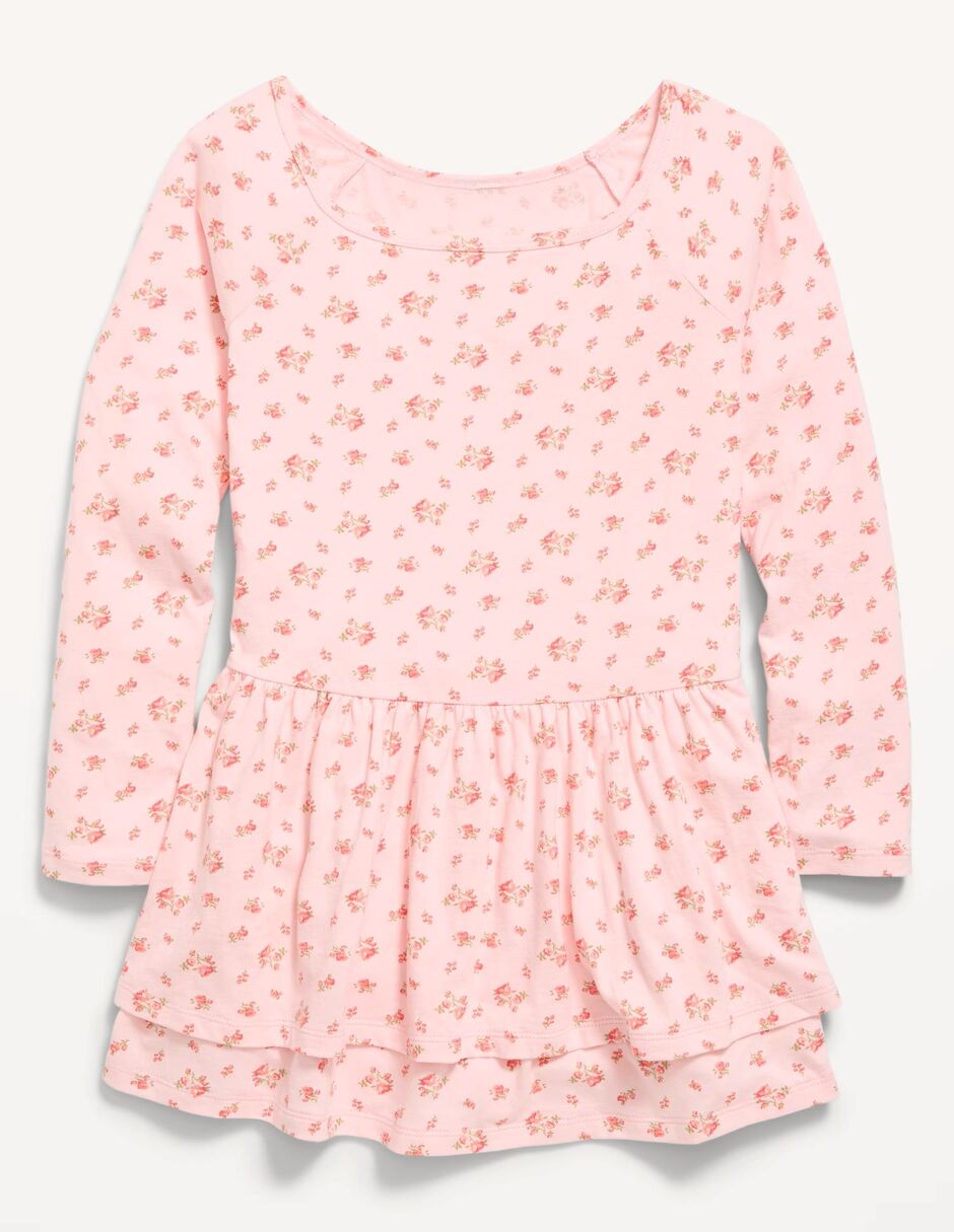 Vestido casual manga larga para niños grandes niña
