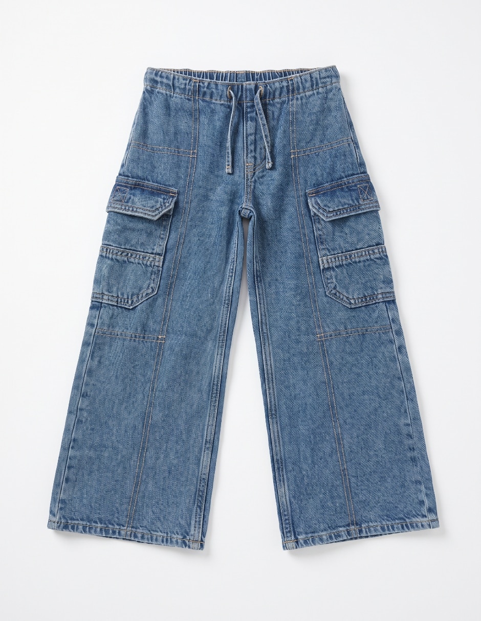 Jeans wide leg 897529-000 lavado medio para niña 3