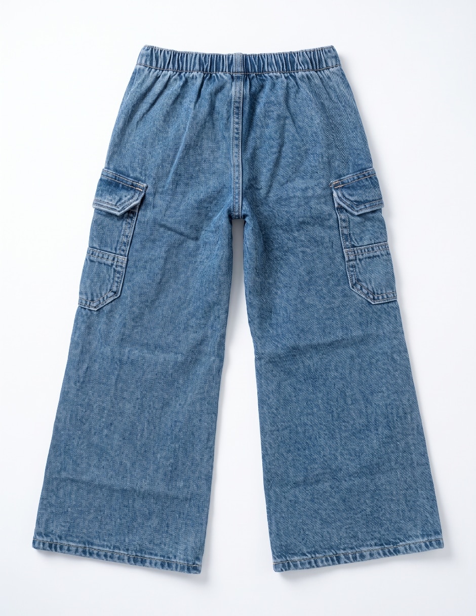 Jeans wide leg 897529-000 lavado medio para niña 4