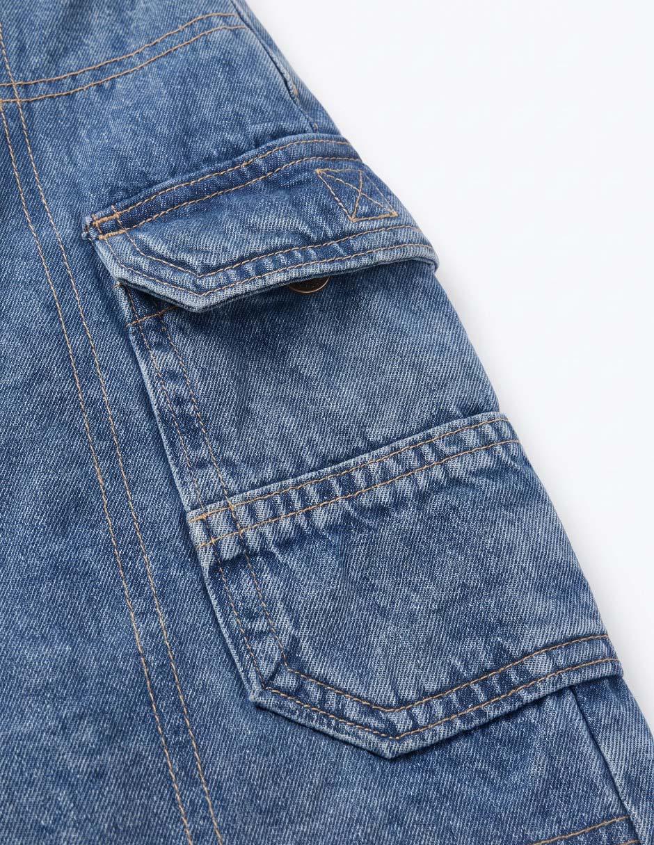 Jeans wide leg 897529-000 lavado medio para niña 5