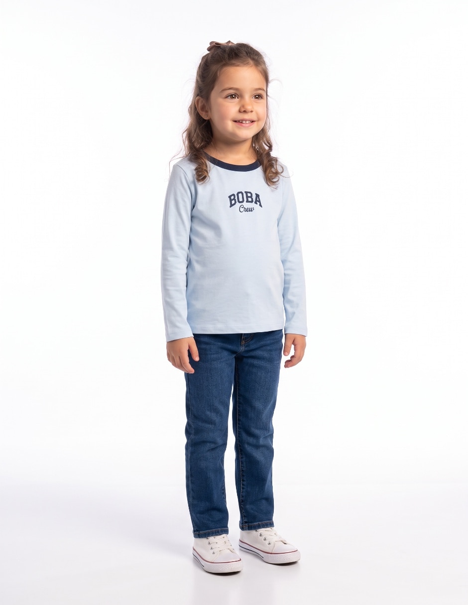 Playera manga larga para niña