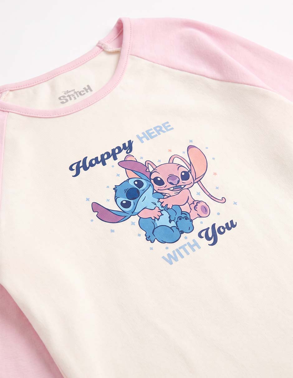 Set playera/Playera Stitch manga Larga para Infantil Niña 4