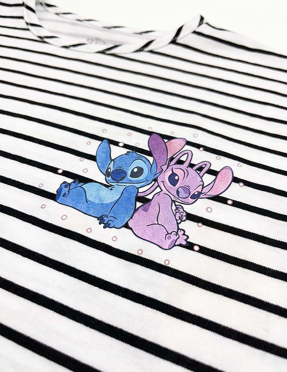 Playera Stitch y Ángel manga corta para niña 6