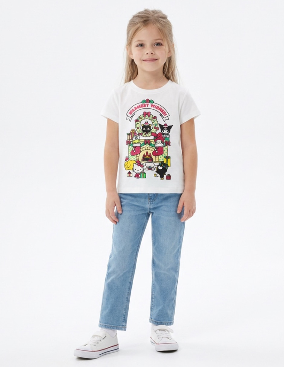 Playera manga corta para niña
