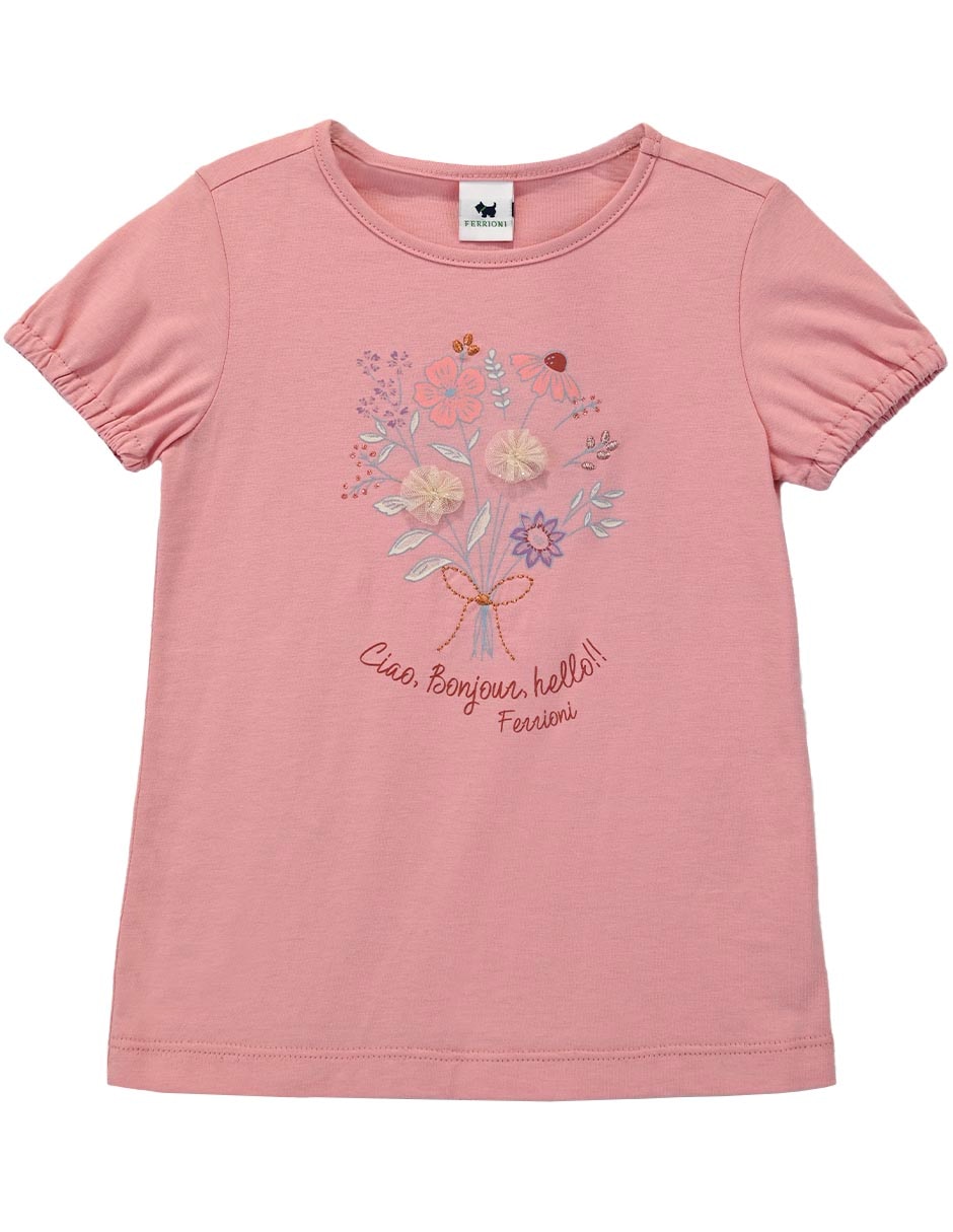Playera manga corta para niña