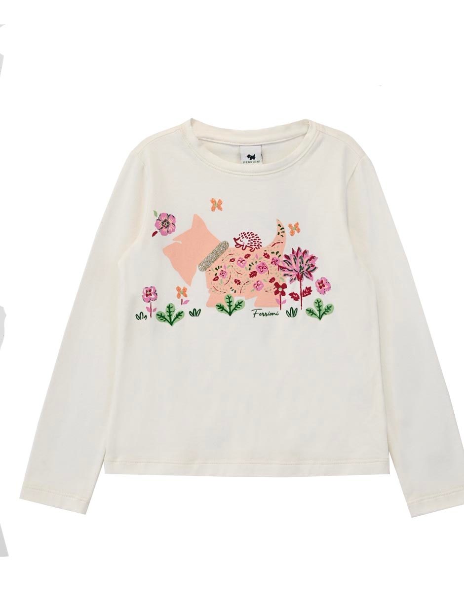 Playera manga larga para niña